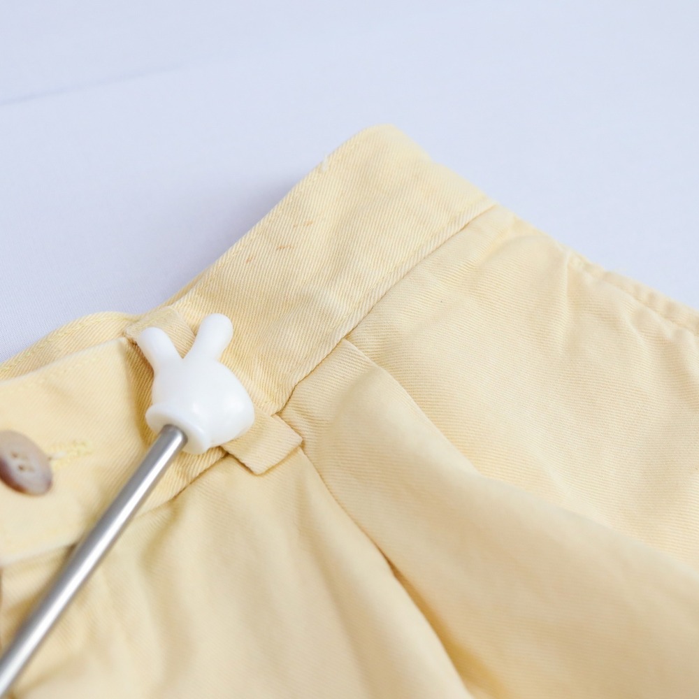 Ralph Lauren Pleated Shorts Women 6 Yellow Vintage 90s Cotton High Rise Red Pony - Picture 6 of 13